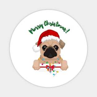 Festive Christmas Pug | Christmas Dogs | Christmas T-Shirt | Ugly Christmas Sweater Magnet